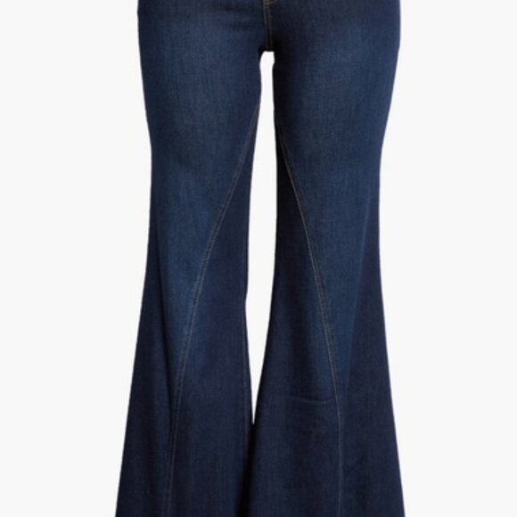 Alice & Olivia High Waist Ruffle Flare Leg Jeans - Picture 4 of 5